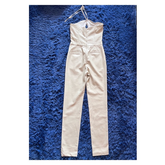New! NONCHALANT Label Faux Leather Juno Jumpsuit in White - Picture 8 of 11